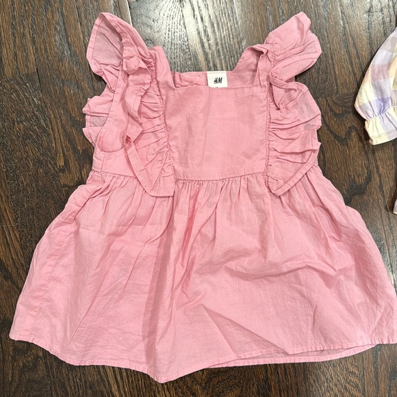 H&M Girl shirt bundle Pink Ruffle and Plaid Button-Up Shirt - Picture 5 of 8